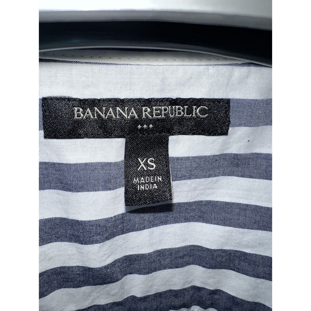 Banana Republic‎ Women XS Button Blouse Dress Shirt ‘spring Navy Ella Stripe’ - Picture 4 of 10